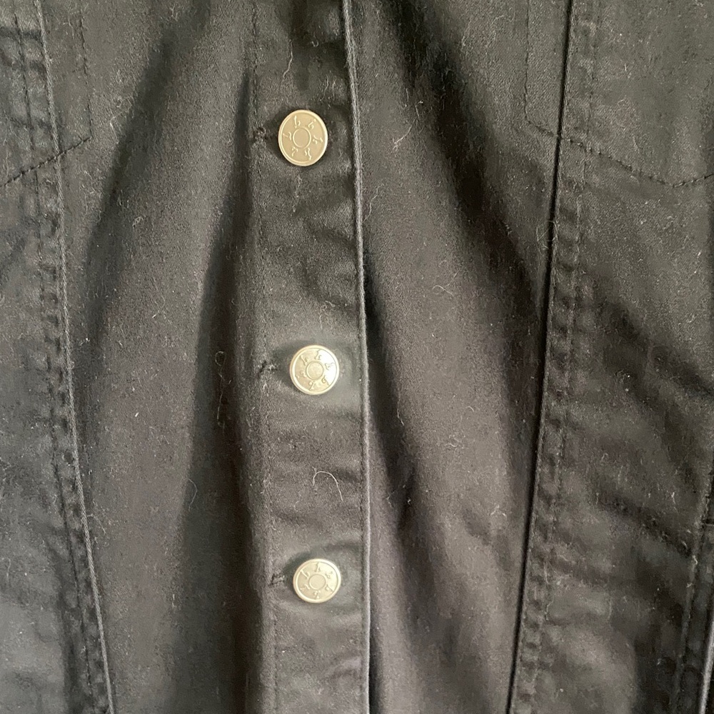 Live a Little Black Denim Jacket with Button Front country cowgirl western - Picture 5 of 11